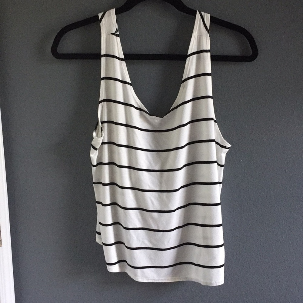 white and black striped crop top